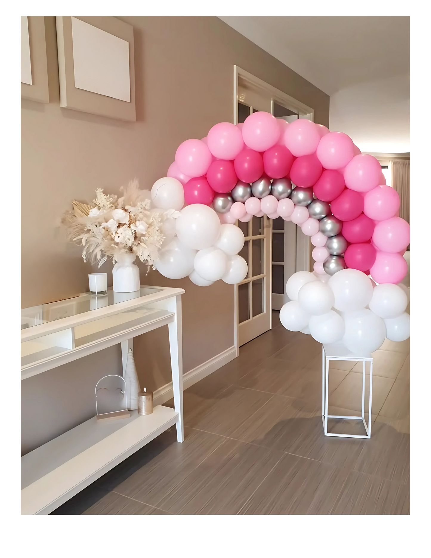 rainbow balloon photo backdrop RI