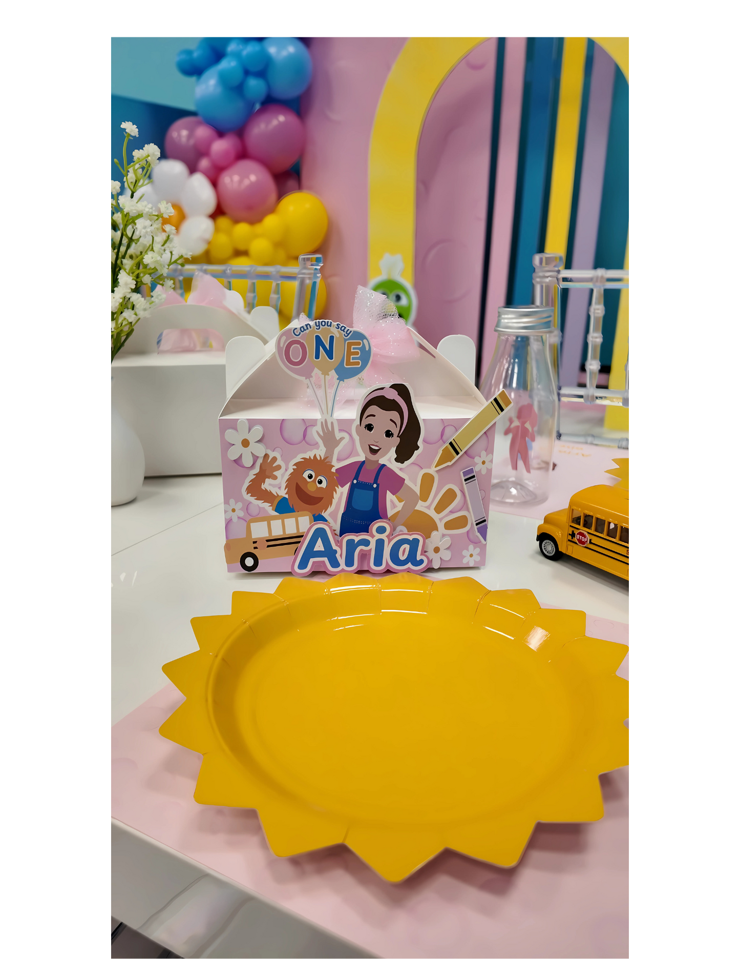 toddler birthday balloon garland and props