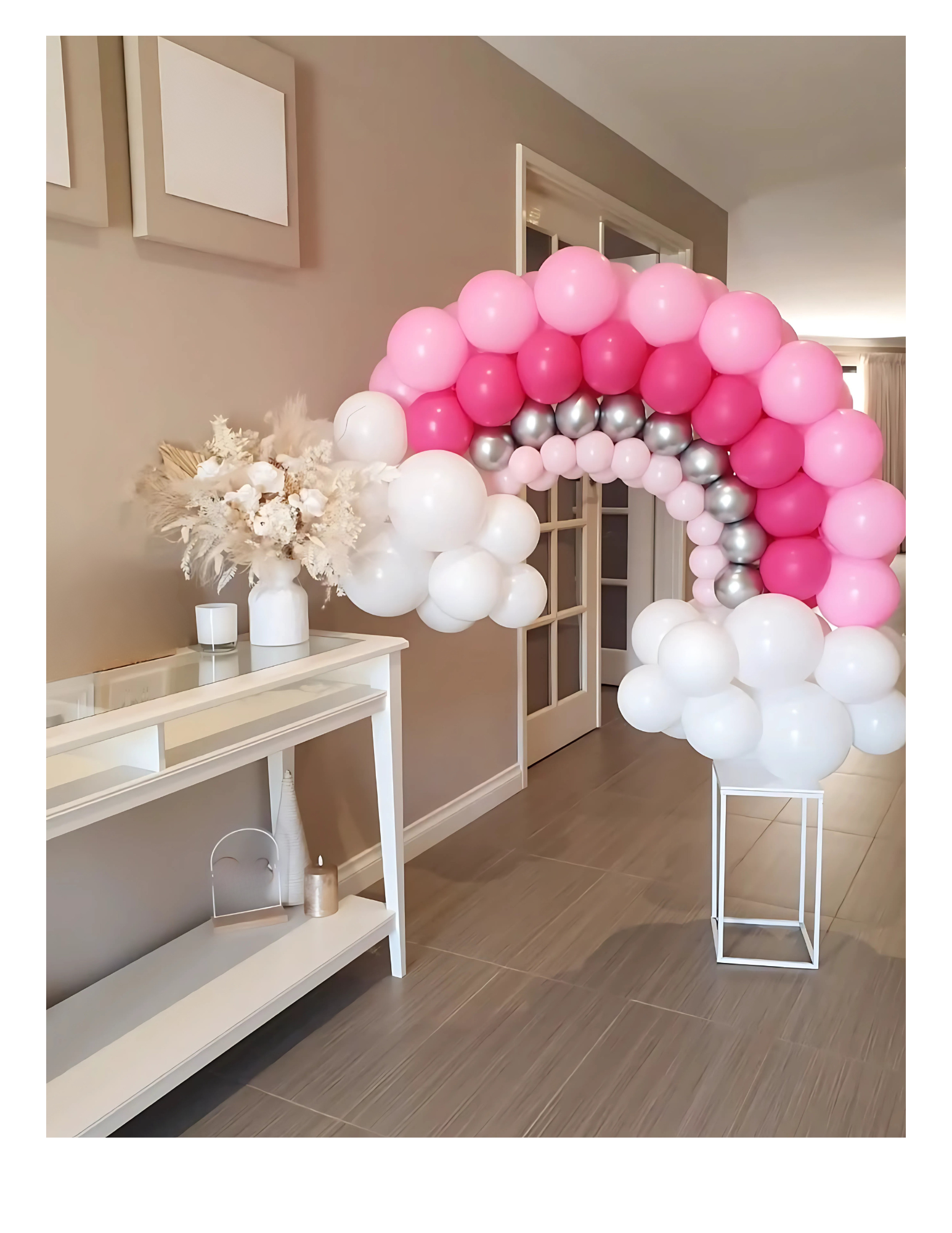 rainbow balloon photo backdrop RI