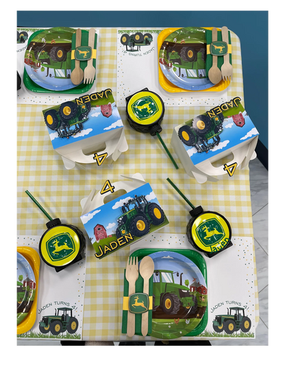 tractor themed birthday setup RI